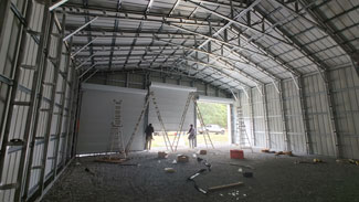 40' x 40' x 15' Light Stone Metal Garage